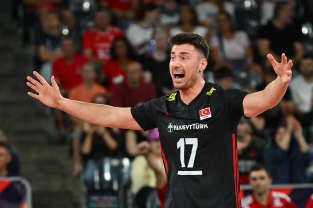 Turkiye v Germany - CEV EuroVolley 2026 Men CLUJ-NAPOCA, ROMANIA - SEPTEMBER 10: Turkiye’s Murat Yenipazar reacts during the national anthem before the CEV EuroVolley 2026 match between Turkiye and Germany in Cluj-Napoca, Romania, on September 10, 2026. Alex Nicodim Anadolu Cluj-napoca Romania. Editorial use only. Please get in touch for any other usage.  Copyright: x2026xAnadoluxAlexxNicodimx