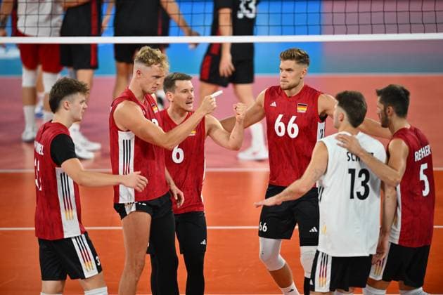 CEV EuroVolley 2026, Turkiye vs Germany , 10 September 2026 Erik Rohrs of Germany plays during the anthem during the CEV EuroVolley 2026 game between Turkiye and Germany, in Cluj Napoca, Romania, 10 September 2026. Copyright: xAlexxNicodimx