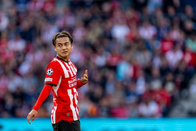 EINDHOVEN: PSV Eindhoven midfielder Kodai Sano during the UEFA Champions League match between PSV and Shakhtar Donetsk at Philips Stadion on September 10, 2026, in Eindhoven, the Netherlands. Photo by DeFodi Images