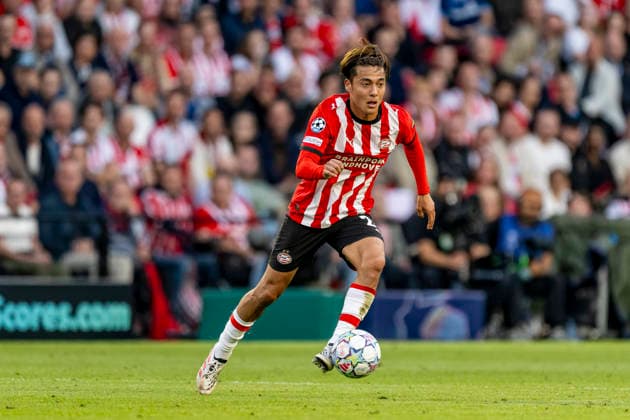 EINDHOVEN: PSV Eindhoven midfielder Kodai Sano during the UEFA Champions League match between PSV and Shakhtar Donetsk at Philips Stadion on September 10, 2026, in Eindhoven, the Netherlands. Photo by DeFodi Images