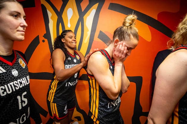 Basketball Berlin, September 10, 2026 FIBA Women’s Basketball World Cup Germany 2026 Quarterfinals Belgium (BEL) vs. Germany (GER) Germany wins and advances to the semifinals. Leonie Fiebich (Germany, No. 13) and Nyara Sabally (Germany, No. 08) celebrate.
