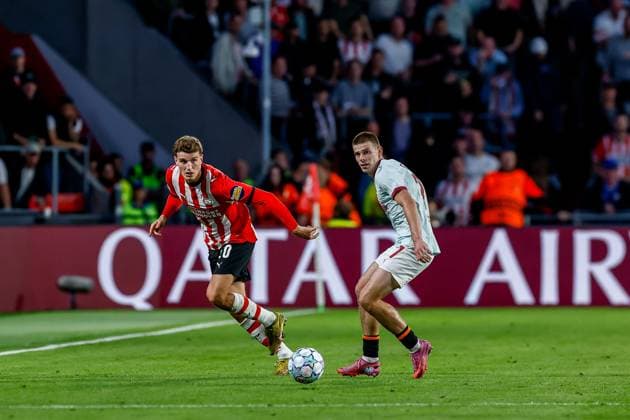 EINDHOVEN , 10-09-2026 , Philips stadium, season 2026 2027 , UEFA Champions League football , match between PSV and Shakhtar Donetsk, picture shows PSV player Guus Til PSV - Shakhtar Donetsk  x206827723x Copyright: