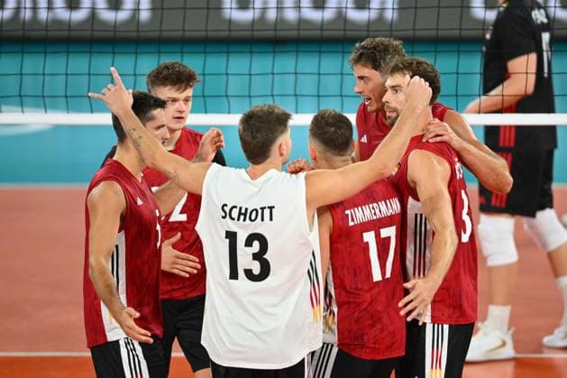 CEV EuroVolley 2026, Turkiye vs Germany , 10 September 2026 Tobias Krick of Germany reacts during the anthem during the CEV EuroVolley 2026 game between Turkiye and Germany, in Cluj Napoca, Romania, 10 September 2026. Copyright: xAlexxNicodimx