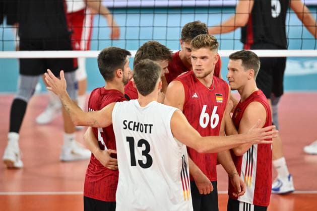 CEV EuroVolley 2026, Turkiye vs Germany , 10 September 2026 Erik Rohrs of Germany reacts during the anthem during the CEV EuroVolley 2026 game between Turkiye and Germany, in Cluj Napoca, Romania, 10 September 2026. Copyright: xAlexxNicodimx