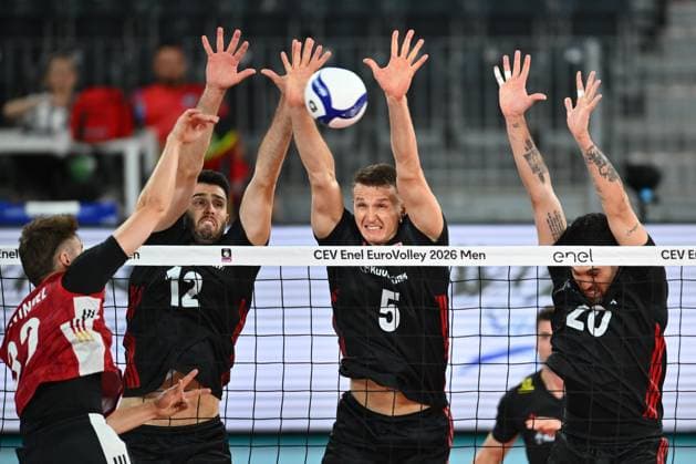Turkiye v Germany - CEV EuroVolley 2026 Men CLUJ-NAPOCA, ROMANIA - SEPTEMBER 10: Mert Matic of Turkiye plays during the anthem during the CEV EuroVolley 2026 game between Turkiye and Germany, in Cluj Napoca, Romania on September 10, 2026. Alex Nicodim Anadolu Cluj-napoca Romania. Editorial use only. Please get in touch for any other usage.  Copyright: x2026xAnadoluxAlexxNicodimx