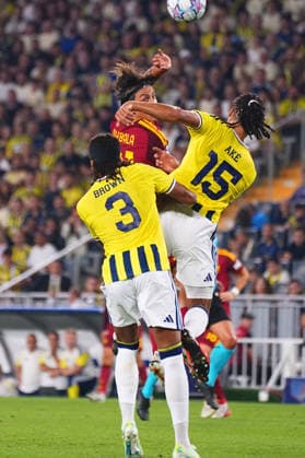 ISTANBUL, TURKEY - SEPTEMBER 10: Archie Brown , Nathan Ake of Fenerbahce SK and Paulo Dybala of Roma during the UEFA Champions League 2026 27 first week match between Fenerbahce SK and Roma at Fenerbahce Chobani Stadiumi on September 10, 2026 in Istanbul, Turkey. Istanbul Kadikoy TURKEY Copyright: xSeskimphotox Fenerbahce-Roma-1009 (77)