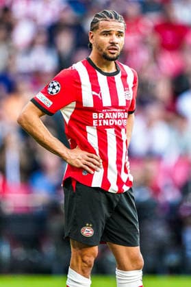 2026-09-10 PSV Eindhoven v Shaktar Donetsk - Champions League EINDHOVEN, NETHERLANDS - SEPTEMBER 10: Armando Obispo of PSV Eindhoven looks on during the Champions League match between PSV Eindhoven and Shaktar Donetsk at Philips Stadion on September 10, 2026 in Eindhoven, Netherlands. Eindhoven Philips Stadion Netherlands Content not available for redistribution in The Netherlands directly or indirectly through any third parties. Copyright: xAndrexWeeningx