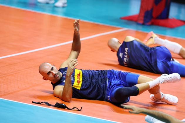 Italian national team, Nationalteam warm-up during the opening match of the CEV Enel Eurovolley 2026, between Italy and Sweden, Piazza del Plebiscito, Naples, September 10, 2026.  Copyright: xAlessandroxGarofalo LaPressex