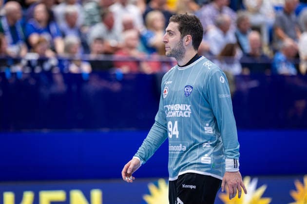 Domenico Ebner of TBV Lemgo Lippe, 94, reacts with disappointment after the 30–39 loss GER, TBV Lemgo Lippe vs. SG Flensburg Handewitt, Handball, 1st Bundesliga, Matchday 4, 2026–2027 season, September 10, 2026, GER, TBV Lemgo Lippe vs. SG Flensburg Handewitt, Handball, 1st Bundesliga, Matchday 4, 2026–2027 season, September 10, 2026, Lemgo Copyright: xEibner-Pressefoto JanxRollingerx EP_JSK