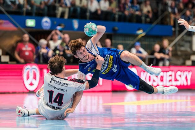 Stephan Seitz, ThSV Eisenach, 44; Fynn Luca Nicolaus, SG BBM Bietigheim, 14 (GER); ThSV Eisenach vs. SG BBM Bietigheim, 1st Opel Handball Bundesliga, Handball, Matchday 4, 2026–2027 season, 7:00 p.m., September 10, 2026 GER, ThSV Eisenach vs. SG BBM Bietigheim, 1st Opel Handball Bundesliga, Handball, Matchday 4, 2026–2027 season, 7:00 p.m., September 10, 2026, Eisenach Copyright: xMartinxHerbstx