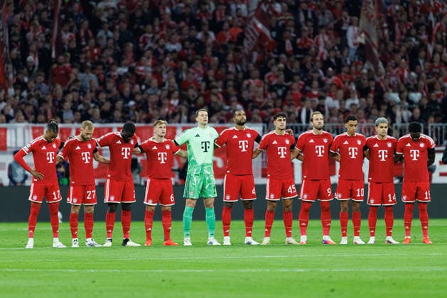 FC Bayern Munich team at the match between FC Bayern Munich and FK Bodo Glimt, soccer, men s, UEFA Champions League, 2026–2027, Matchday 1 on September 10, 2026, in Munich, Allianz Arena, Bavaria, Germany