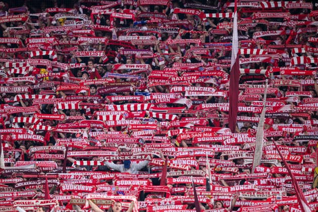 260,910 Bayern Munich fans during the UEFA Champions League soccer match between Bayern Munich and Bodo Glimt on September 10, 2026 in Munich. Photo by Marius Simensen, BILDBYRAN COP 238 MM0073 bbeng football soccer UEFA Champions League Bodo Glimt Bayern Munich crowd  Copyright: MARIUSxSIMENSEN BB260910BB541