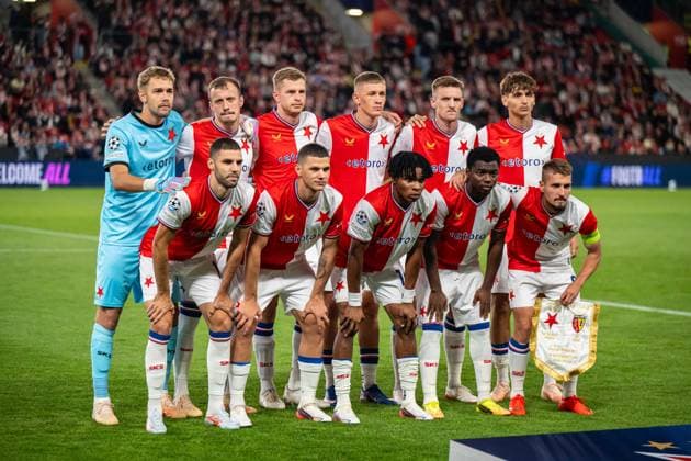 Sk Slavia Praha team during UEFA Champions league match, SK Slavia Praha - RC Lens , 10 september 2026, Fortuna Arena, Praha, Czech republic Copyright: xMICHALxFAJT,ZOSPORTU.SKx MAR_1642