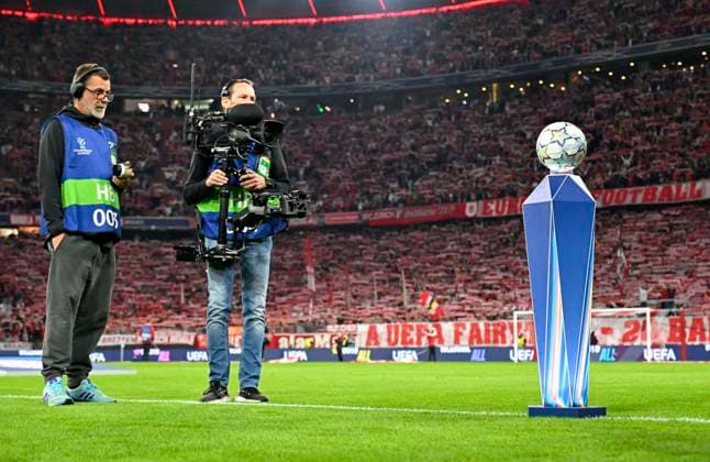September 10, 2026, Soccer: 2026–2027 UEFA Champions League, Matchday 1, FC Bayern Munich vs. FK Bodo Glimt, at the Allianz Arena in Munich, The ball in the net