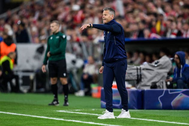September 10, 2026: Head coach Kjetil Knutsen of Bodo Glimt during the UEFA Champions League soccer match between Bayern Munich and Bodo Glimt on September 10, 2026 in Munich. Photo by Marius Simensen, BILDBYRAN COP 238 MM0073 bbeng football soccer UEFA Champions League Bodo Glimt Bayern Munich  Copyright: MARIUSxSIMENSEN BB260910BB561