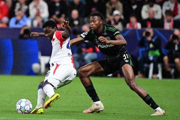 From left Emmanuel Ayaosi of Slavia and Souleymane Sagnan of Lens in action during the Football Champions League opening round match Slavia Prague vs RC Lens on September 10, 2026, in Prague, Czech Republic. (CTKxPhoto MichalxKamaryt) CTKPhotoP2026091009863  CTKPhotoP2026091009863