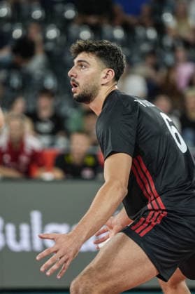 Turkiye v Germany - CEV EuroVolley 2026 Men CLUJ-NAPOCA, ROMANIA - SEPTEMBER 10: Gokcen Yuksel of Turkiye in action during of the CEV EuroVolley 2026 match between Turkiye and Germany at the BTarena in Cluj-Napoca, Romania, on September 10, 2026. Osmancan Gurdogan Anadolu Cluj-Napoca Romania. Editorial use only. Please get in touch for any other usage.  Copyright: x2026xAnadoluxOsmancanxGurdoganx