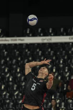 Turkiye v Germany - CEV EuroVolley 2026 Men CLUJ-NAPOCA, ROMANIA - SEPTEMBER 10: Mert Matic of Turkiye in action during of the CEV EuroVolley 2026 match between Turkiye and Germany at the BTarena in Cluj-Napoca, Romania, on September 10, 2026. Osmancan Gurdogan Anadolu Cluj-Napoca Romania. Editorial use only. Please get in touch for any other usage.  Copyright: x2026xAnadoluxOsmancanxGurdoganx