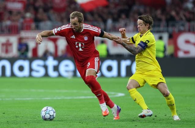 September 10, 2026, GER, Soccer, Men s, UEFA Champions League, Group Stage, 2026–2027 Season, Matchday 1, FC Bayern Munich vs. FK Bodø Glimt: Harry Kane (FC Bayern Munich 09) in a duel with Patrick Berg (FK Bodø Glimt 07) at the Allianz Arena in Munich, Bavaria, Germany Copyright: xNordphoto Schneiderx