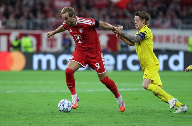 September 10, 2026, GER, Soccer, Men s, UEFA Champions League, Group Stage, 2026–2027 Season, Matchday 1, FC Bayern Munich vs. FK Bodø Glimt: Harry Kane (FC Bayern Munich 09) in a duel with Patrick Berg (FK Bodø Glimt 07) at the Allianz Arena in Munich, Bavaria, Germany Copyright: xNordphoto Schneiderx