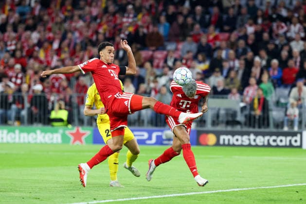 Scoring chance by Jamal Musiala (FC Bayern Munich), 10, with Luis Diaz (FC Bayern Munich), 14, GER, FC Bayern Munich vs. FK Bodo Glimt, Soccer, UEFA Champions League, Group Stage, Matchday 1, 2026–2027 Season, September 10, 2026, GER, FC Bayern Munich vs. FK Bodo Glimt, Soccer, UEFA Champions League, Group Stage, Matchday 1, 2026–2027 Season, September 10, 2026, Munich Copyright: xEibner-Pressefoto JennixMaulx EP_JML