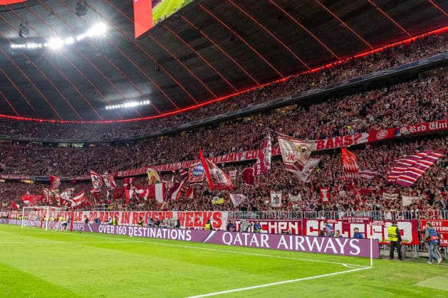 Bayern fans in the Südkurve before kickoff GER, FC Bayern Munich vs. FK Bodo Glimt, soccer, UEFA Champions League, group stage, Matchday 1, 2026–2027 season, September 10, 2026 DFL DFB regulations prohibit any use of photographs as image sequences and or quasi-video. Photo: HMB Media, Heike Feiner Copyright: HMBxMedia HeikexFeiner