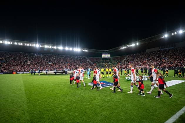 atmosphere during UEFA Champions league match, SK Slavia Praha - RC Lens , 10 september 2026, Fortuna Arena, Praha, Czech republic Copyright: xMICHALxFAJT,ZOSPORTU.SKx LIL_7397