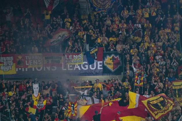 RC lens fans during UEFA Champions league match, SK Slavia Praha - RC Lens , 10 september 2026, Fortuna Arena, Praha, Czech republic Copyright: xMICHALxFAJT,ZOSPORTU.SKx MAJ_3508