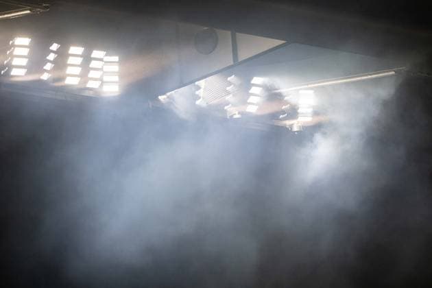 pyroshow smoke during UEFA Champions league match, SK Slavia Praha - RC Lens , 10 september 2026, Fortuna Arena, Praha, Czech republic Copyright: xMICHALxFAJT,ZOSPORTU.SKx MAJ_3510
