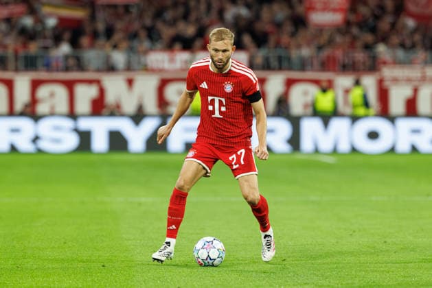 Konrad Laimer, 27, FC Bayern Munich, during the match between FC Bayern Munich and FK Bodo Glimt, soccer, men s, UEFA Champions League, 2026–2027, Matchday 1 on September 10, 2026, in Munich, Allianz Arena, Bavaria, Germany