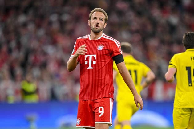 Harry Kane of FC Bayern Munich gestures during the 2026–2027 UEFA Champions League match between Bayern Munich and Bodo Glimt at the Fussball Arena Munich on September 10, 2026, in Munich, Germany. Photo by Harry Langer, DeFodi Images