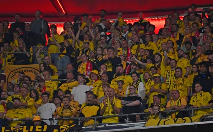 September 10, 2026, Soccer: UEFA Champions League 2026–2027, Matchday 1, FC Bayern Munich vs. FK Bodo Glimt, at the Allianz Arena in Munich, The Norwegian fans