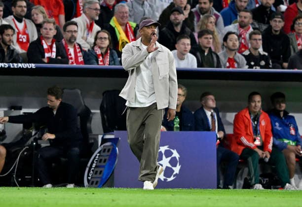Coach Vincent Kompany of FC Bayern Munich (FCB) on the sidelines, gesturing during the match between FC Bayern Munich (FCB) and Bodø Glimt on September 10, 2026. DFL regulations prohibit any use of photographs as image sequences and or quasi-VVIDEO FC Bayern Munich FCB vs. Bodo Glimt
