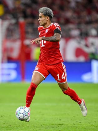 Luis Diaz of FC Bayern Munich controls the ball during the 2026–2027 UEFA Champions League match between Bayern Munich and Bodo Glimt at the Fussball Arena Munich on September 10, 2026, in Munich, Germany. Photo by Harry Langer, DeFodi Images