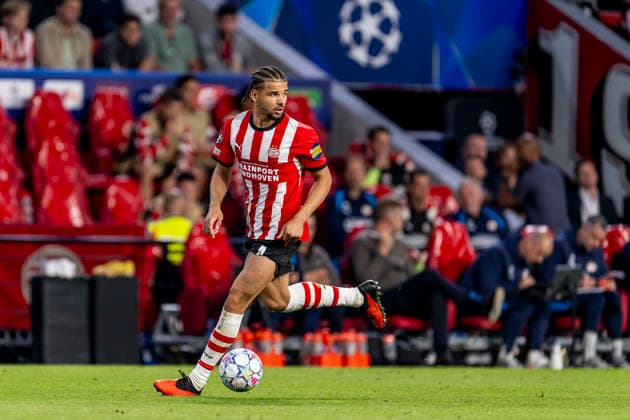 EINDHOVEN: PSV Eindhoven defender Armando Obispo during the UEFA Champions League match between PSV and Shakhtar Donetsk at Philips Stadion on September 10, 2026, in Eindhoven, the Netherlands. Photo by DeFodi Images