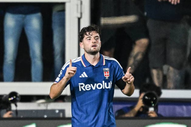 Como™s Martin Baturina celebrating after a goal during the UEFA Champions League stage match Phase MD1 between Calcio Como and RB Leipzig at the Giuseppe Sinigaglia stadium in Como, north Italy -September 10, 2026 - Soccer.  Copyright: xTizianoxBallabio LaPressex