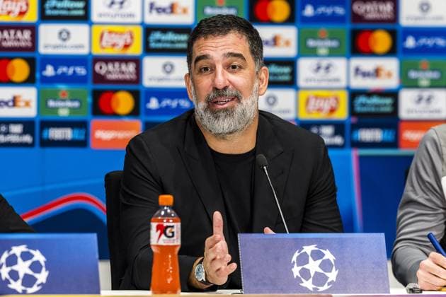 EINDHOVEN , 10-09-2026 , Philips stadium, season 2026 2027 , UEFA Champions League football , match between PSV and Shakhtar Donetsk, picture shows Shakhtar Donetsk coach Arda Turan press conference, PK, Pressekonferenz PSV - Shakhtar Donetsk  x206829660x Copyright: