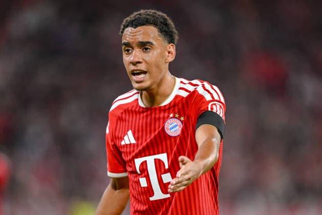 Jamal Musiala of FC Bayern Munich gestures during the 2026–2027 UEFA Champions League match between Bayern Munich and Bodo Glimt at the Fußball Arena München on September 10, 2026, in Munich, Germany. Photo by Harry Langer, DeFodi Images