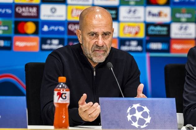 EINDHOVEN , 10-09-2026 , Philips stadium, season 2026 2027 , UEFA Champions League football , match between PSV and Shakhtar Donetsk, picture shows PSV trainer Peter Bosz press conference, PK, Pressekonferenz PSV - Shakhtar Donetsk  x206829746x Copyright: