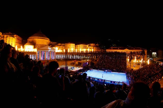 IPA88367936 - A general view of Piazza del Plebiscito during the CEV Enel EuroVolley 2026 opening match between Italy and Sweden at Piazza del Plebiscito on September 10, 2026, in Naples, Italy.  Copyright: xRichardxMorgano IPAxSportx xx IPA88367936