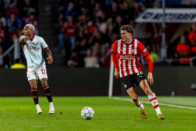 EINDHOVEN R PSV Eindhoven midfielder Guus Til during the UEFA Champions League match between PSV and Shakhtar Donetsk at Philips Stadion on September 10, 2026, in Eindhoven, the Netherlands. Photo by DeFodi Images