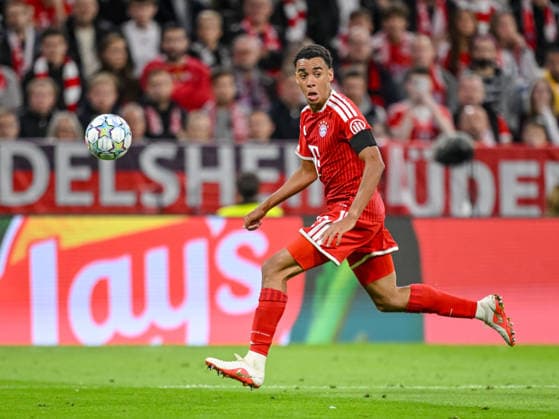 Jamal Musiala of FC Bayern Munich controls the ball during the 2026–2027 UEFA Champions League match between Bayern Munich and Bodo Glimt at the Fussball Arena München on September 10, 2026, in Munich, Germany. Photo by Harry Langer, DeFodi Images
