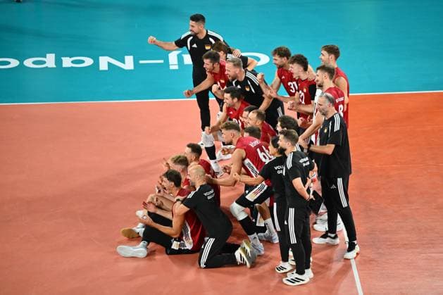 CEV EuroVolley 2026, Turkiye vs Germany , 10 September 2026 Germany players react during the CEV EuroVolley 2026 game between Turkiye and Germany, in Cluj Napoca, Romania, 10 September 2026. Alex Nicodim Imago Images Copyright: xAlexxNicodimx