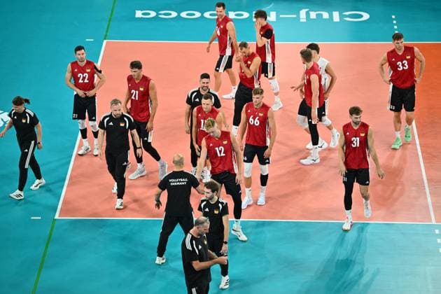 CEV EuroVolley 2026, Turkiye vs Germany , 10 September 2026 Germany players react during the CEV EuroVolley 2026 game between Turkiye and Germany, in Cluj Napoca, Romania, 10 September 2026. Alex Nicodim Imago Images Copyright: xAlexxNicodimx