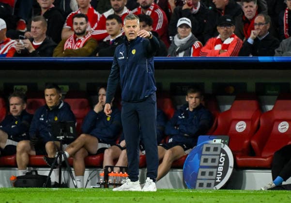 September 10, 2026, xemx, Soccer, UEFA Champions League, FC Bayern Munich vs. FK Bodø Glimt; Head Coach Kjetil Knutsen of FK Bodø Glimt gives instructions, gesturing with his arms, gesticulate, gives instructions, Munich