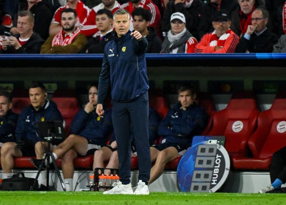September 10, 2026, xemx, Soccer, UEFA Champions League, FC Bayern Munich vs. FK Bodø Glimt; Head Coach Kjetil Knutsen of FK Bodø Glimt gives instructions, gesturing with his arms, gesticulate, gives instructions, Munich