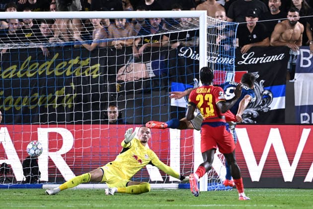 Db Como 10 04 2026 - Champions League Como-Lipsia foto Daniele Buffa Image nella foto: gol Anastasios Douvikas 