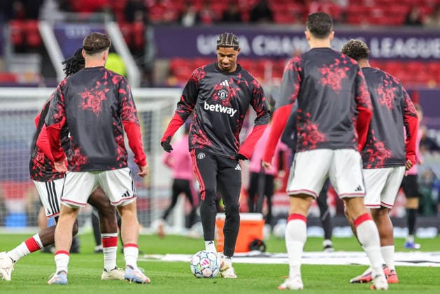 Manchester United, ManU U18 v Sabah U18: UEFA youth League Marcus Rashford of Manchester United warms up before the UEFA Champions League Matchday 1 of 8 match against Sabah FK at Old Trafford in Manchester, United Kingdom, on September 10, 2026. Manchester Greater Manchester United Kingdom  Copyright: xNewsxImagesx originalFilename:cosgrove-uefacham260910_npkuL.jpg