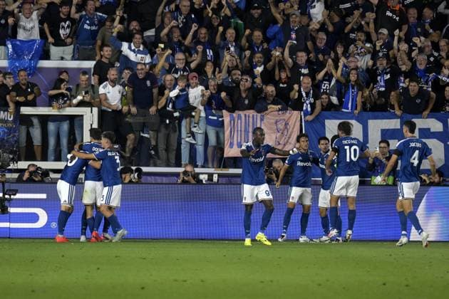 Foto IPP Paolo Bona Como 10 09 2026 UEFA Champions League di Calcio stagione 2026 2027 partita Como-Lipsia Nella foto Martin Baturina esulta dopo il gol del 1-0 Italy Photo Press Worldwide Copyright italy Italy ITALY  Copyright: xR4924_italyphotopressx
