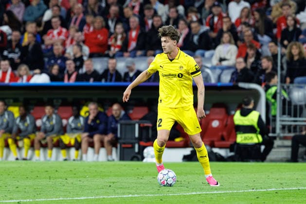 Villads Nielsen 2, FK Bodo Glimt in the match between FC Bayern Munich and FK Bodo Glimt, soccer, men s, UEFA Champions League, 2026–2027, Matchday 1 on September 10, 2026, in Munich, Allianz Arena, Bavaria, Germany